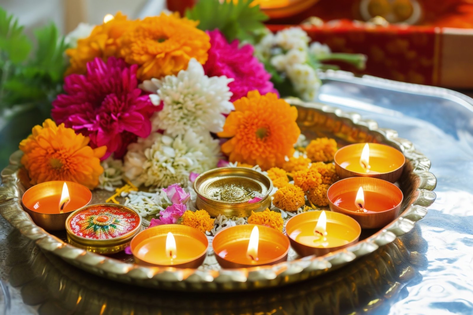 navratri-decoration-with-candles